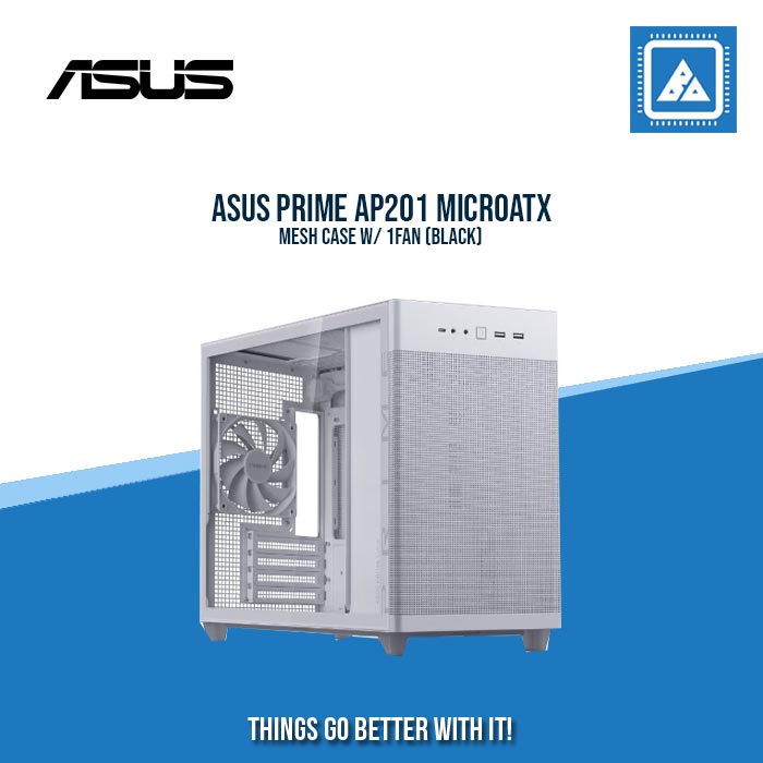 ASUS PRIME AP201 TEMPERED GLASS MICROATX CASE W/ 1FAN (WHITE) ASUS PRIME AP201 TEMPERED GLASS MICROATX CASE W/ 1FAN (WHITE)